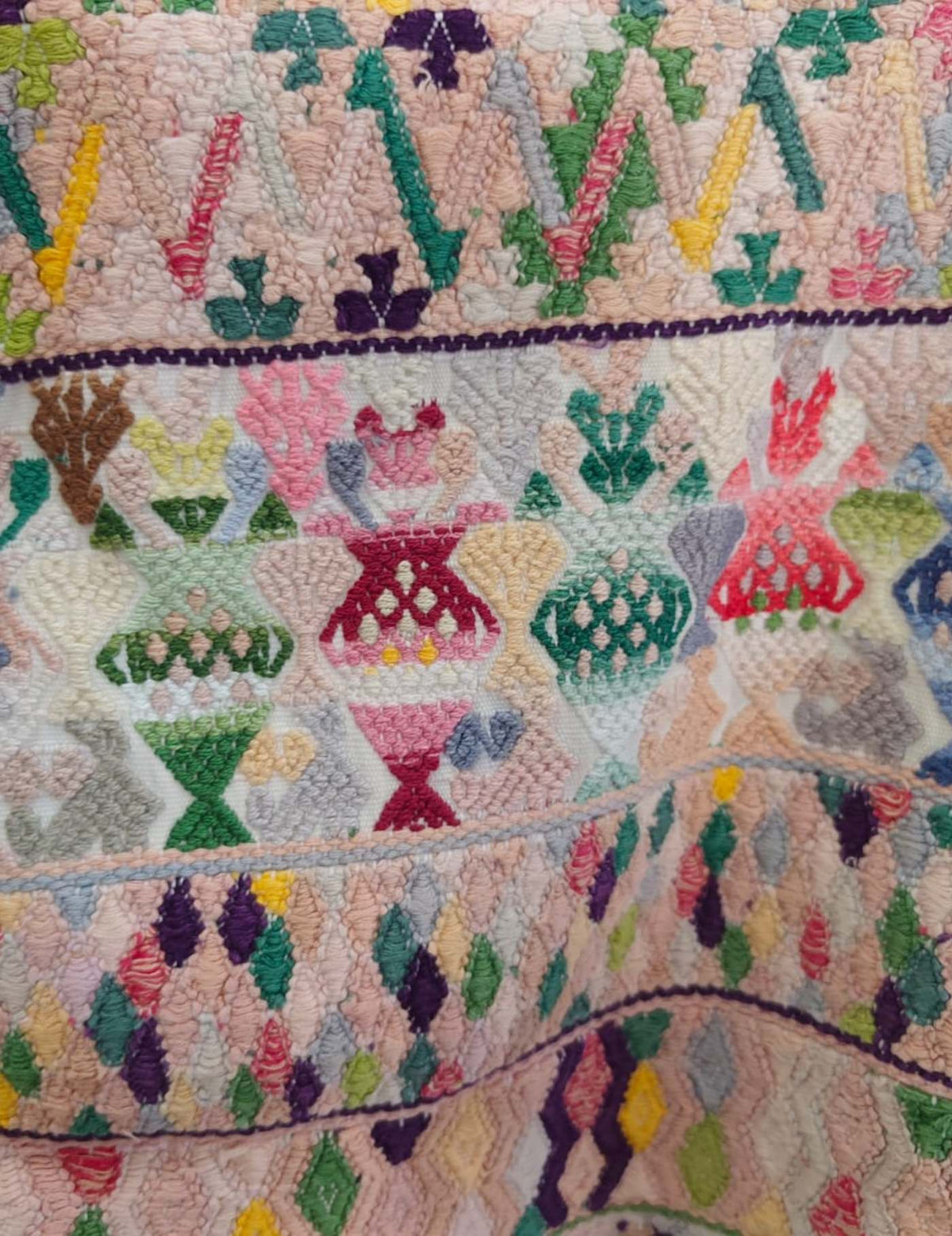 Geometric pastel colours Sacatepéquez Huipil #10-447