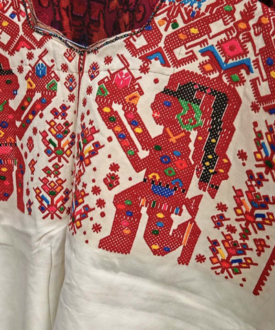 Nahuala huipil with ceremonial men for William