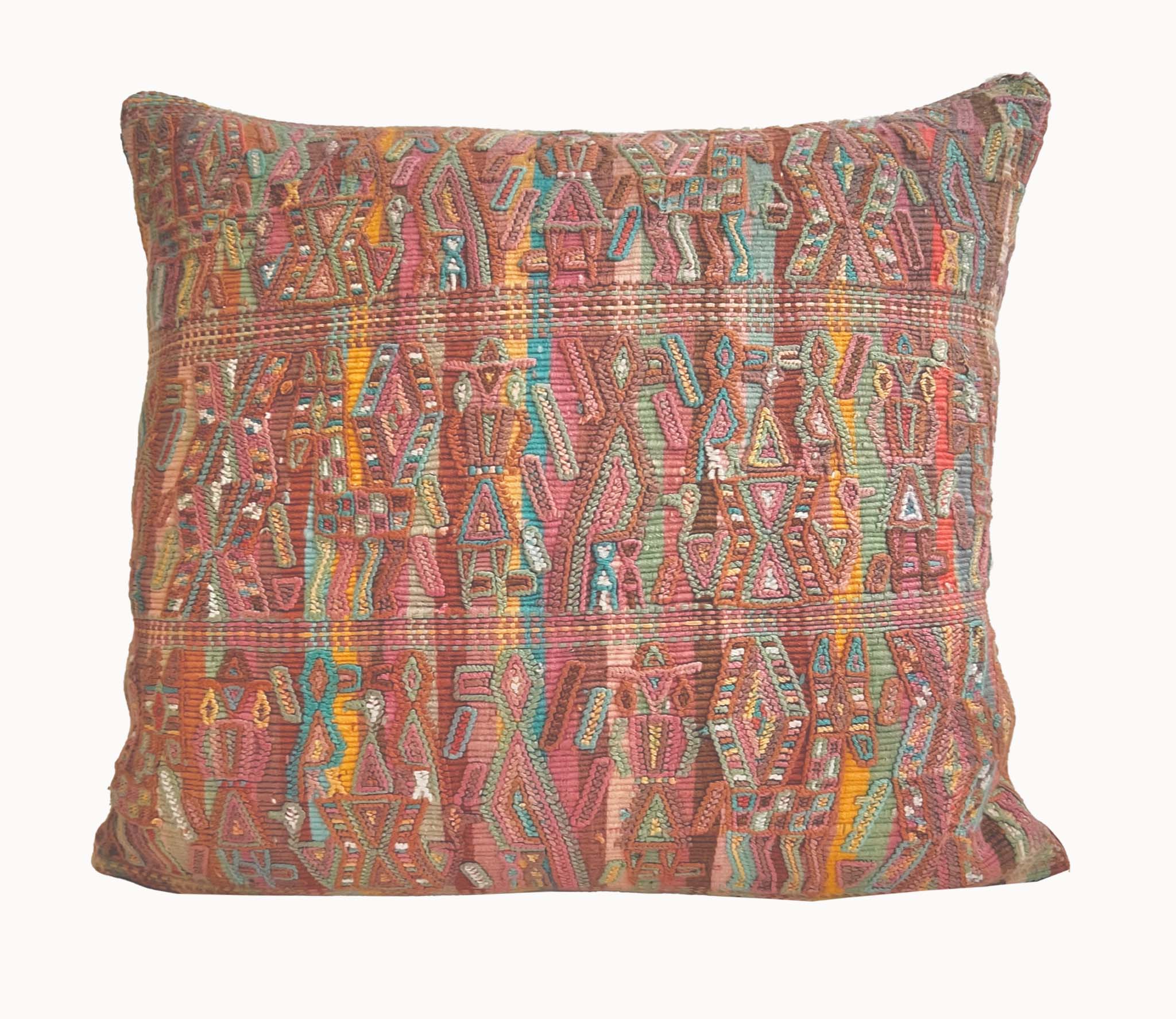 Warm Pink Nebaj Tzute Pillow