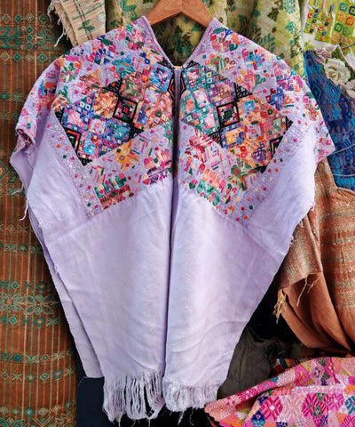 Pale lilac Nahuala huipil