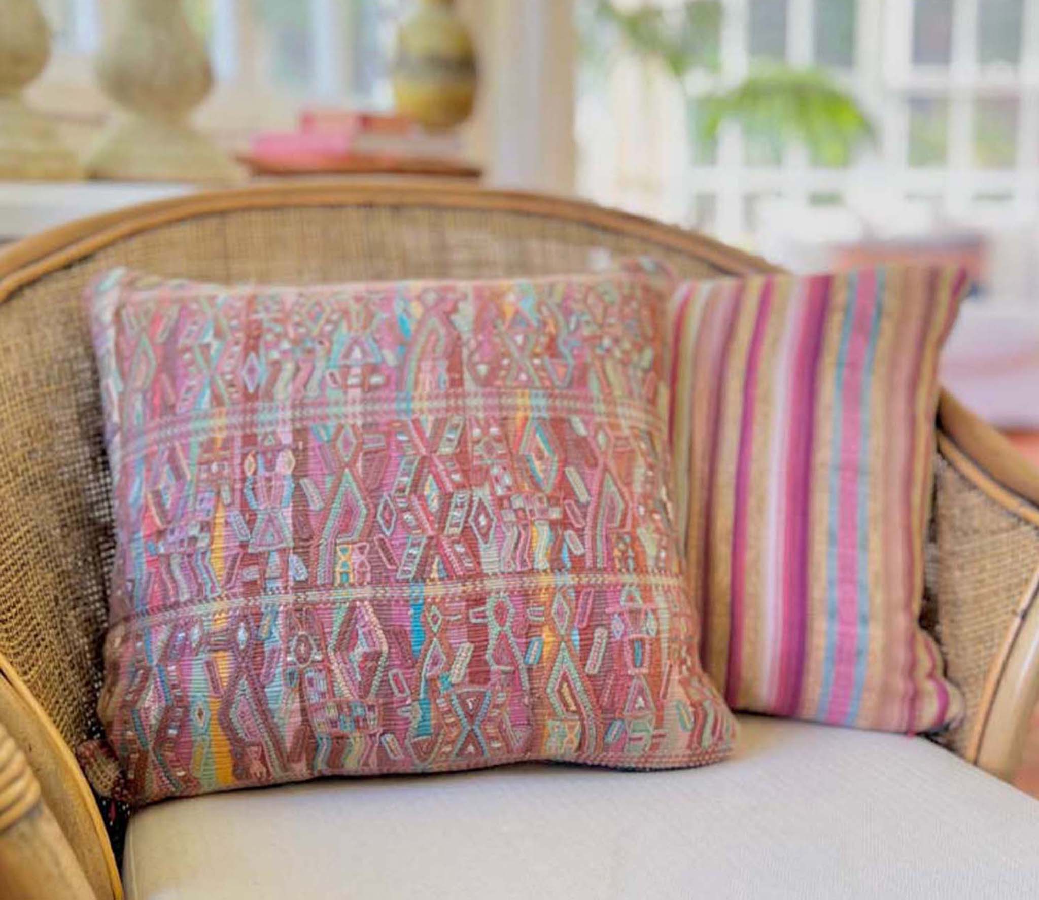 Warm Pink Nebaj Tzute Pillow