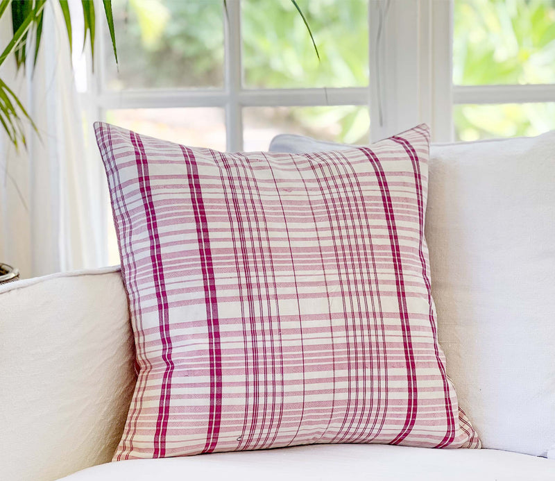 Embroidered Vintage textile huipil cushion