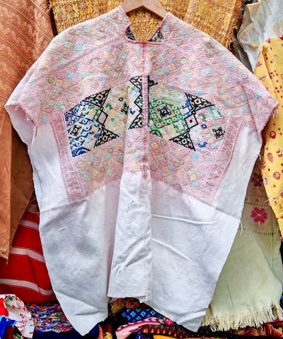 Pale pink Nahuala huipil