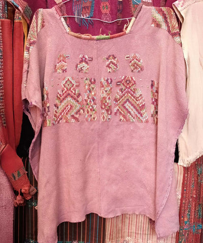 Embroidered Vintage Guatemalan huipil textile