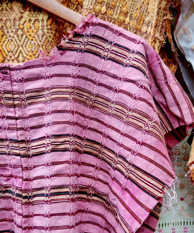 Pink striped huipil