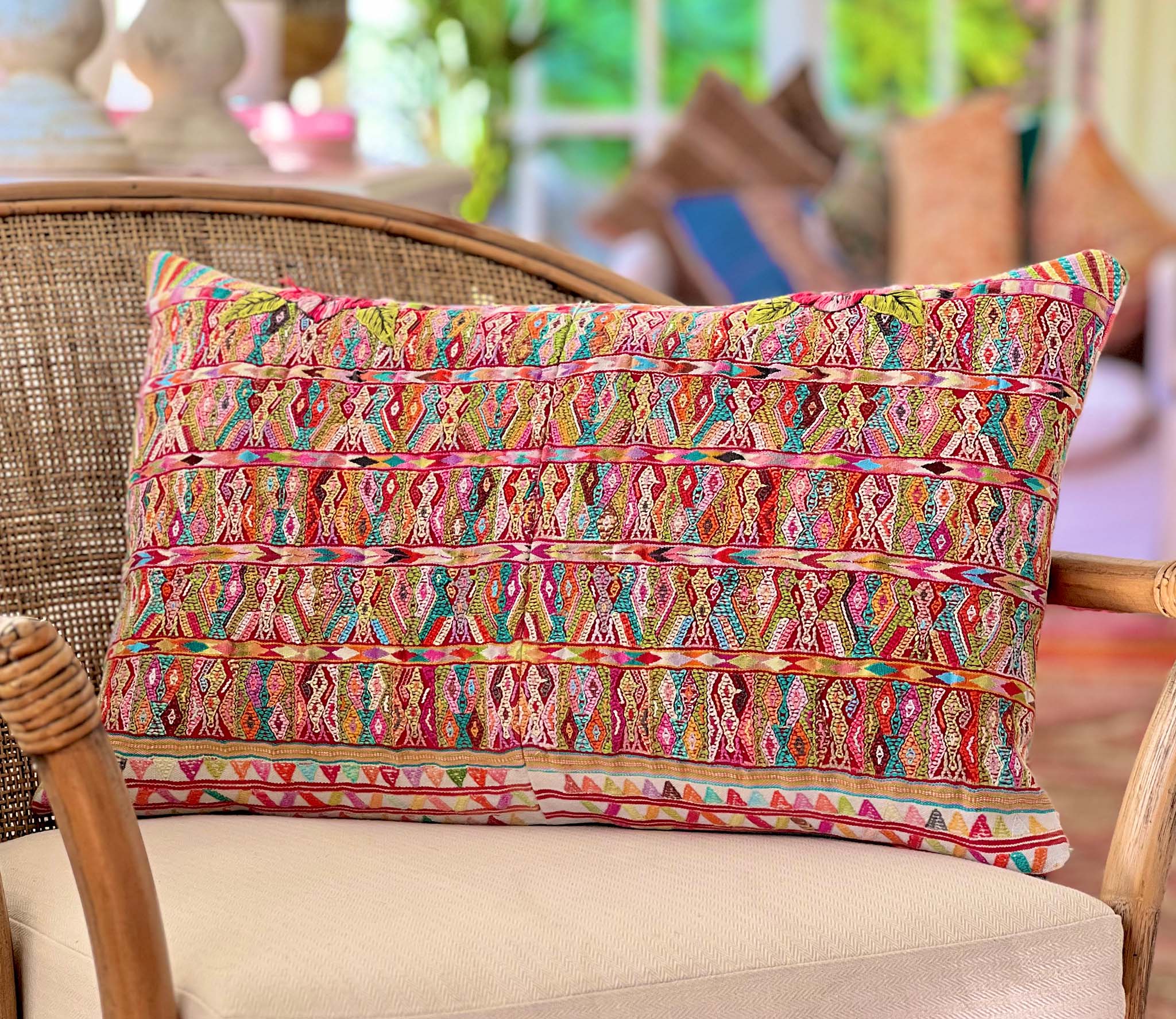 Red and Green San Juan Cotzal pillow