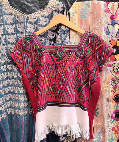 Bold red Nebaj huipil