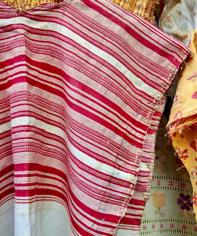 Vintage Guatemalan huipil with handwoven Mayan embroidery