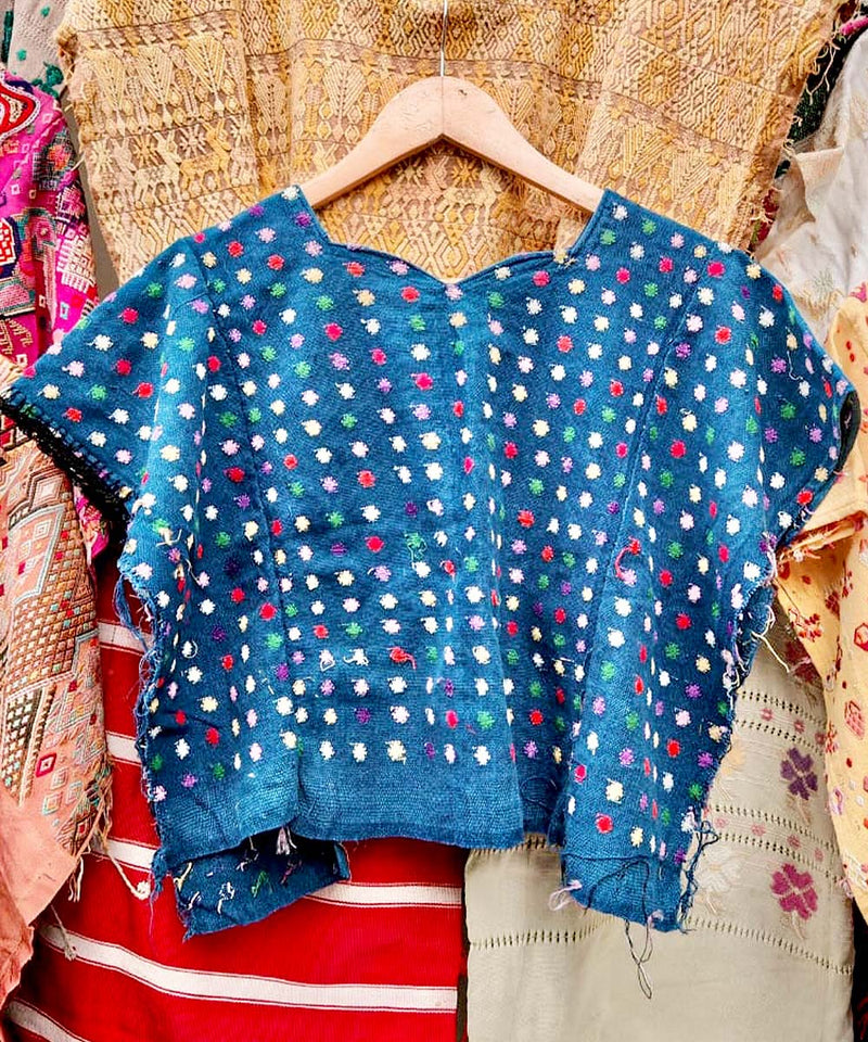 Teal blue huipil
