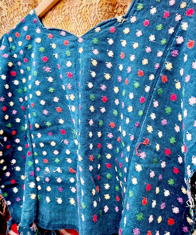 Teal blue huipil