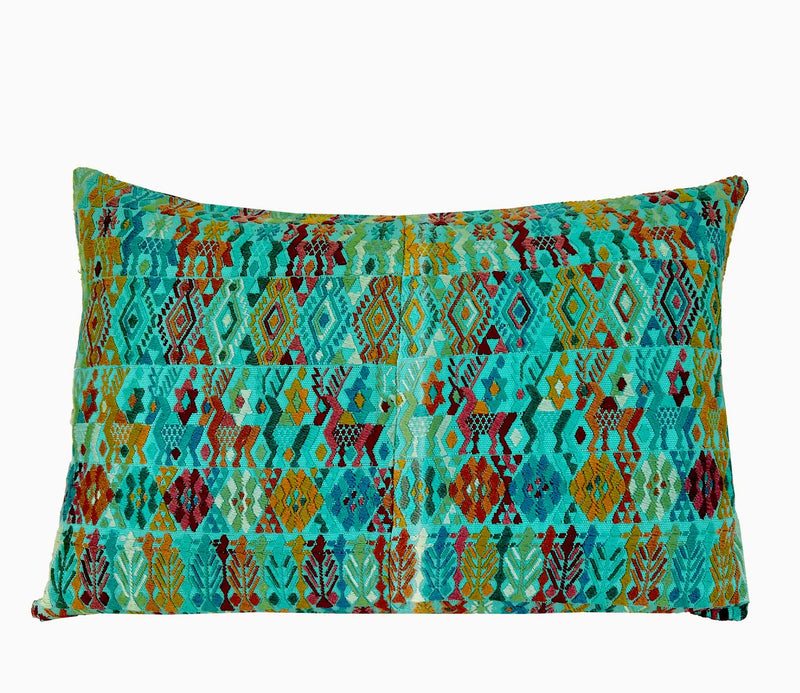 Embroidered Vintage textile huipil cushion
