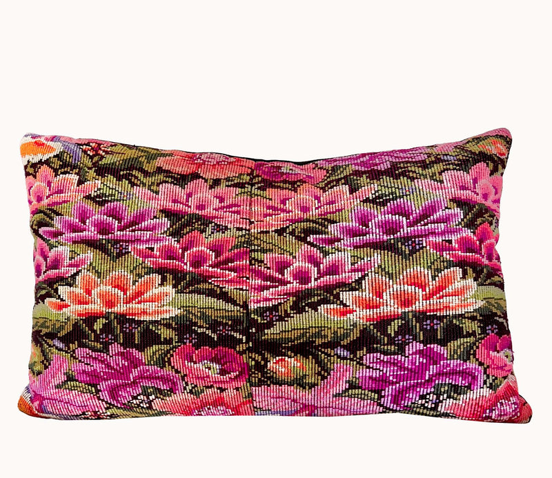 Pillow made from vintage Guatemalan huipil textiles 