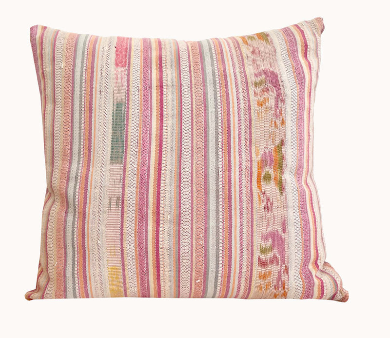 Pillow made from vintage Guatemalan huipil textiles 