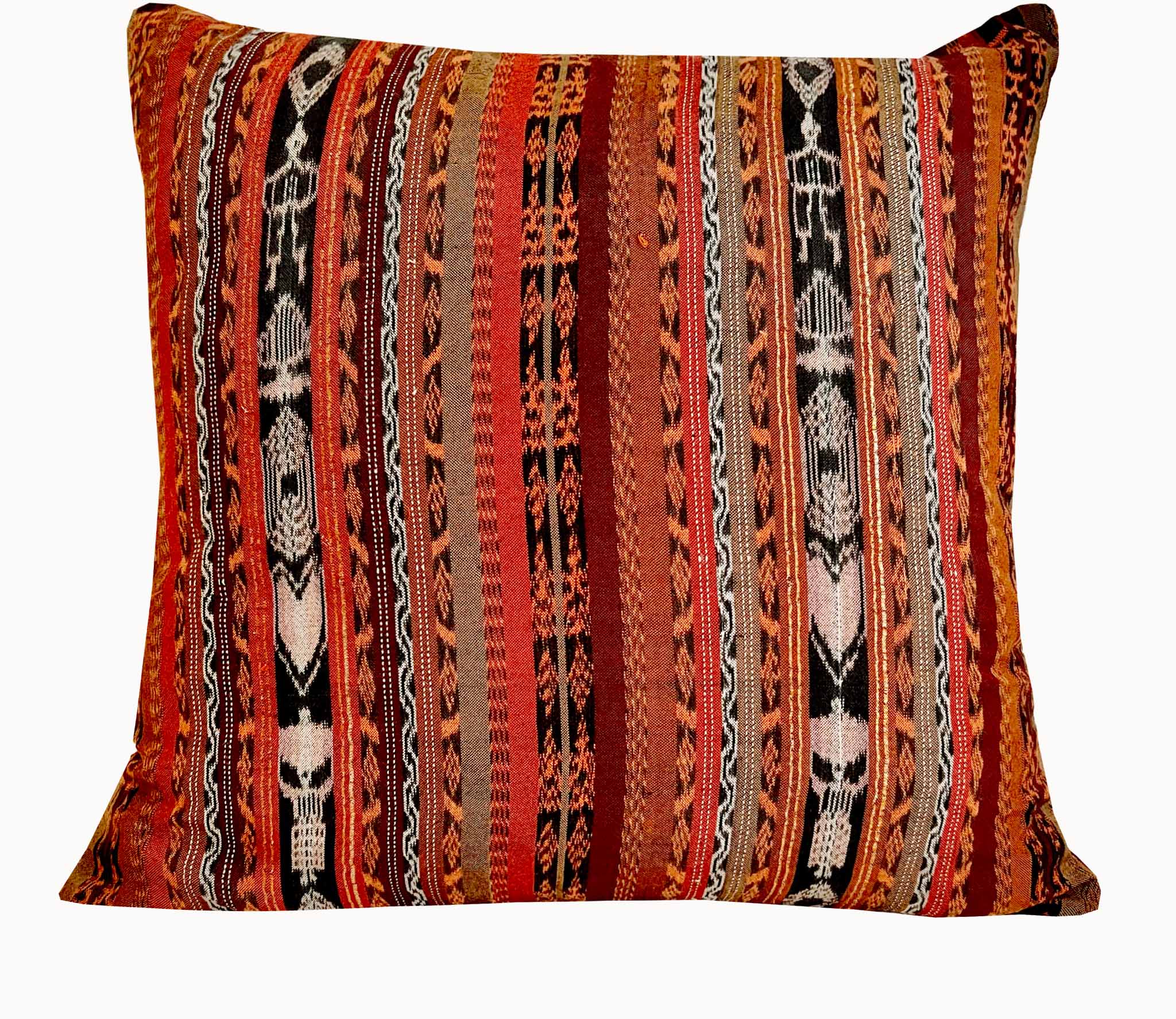 Double Sided Burgundy & Orange Santiago Pillow