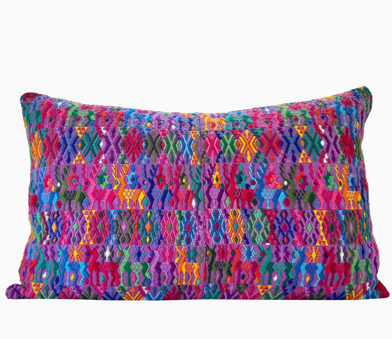 Pillow made from vintage Guatemalan huipil textiles 