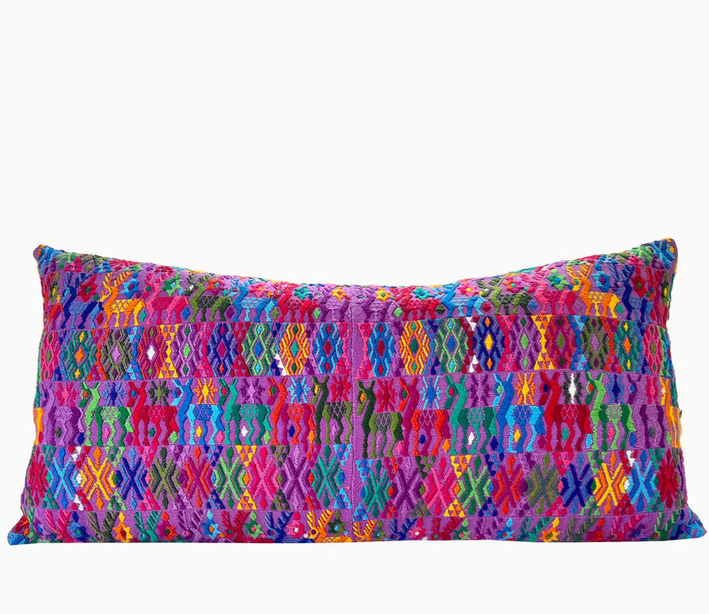 Pillow made from vintage Guatemalan huipil textiles 