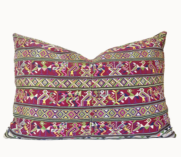 Vintage Textile Cushion - Red Nebaj X