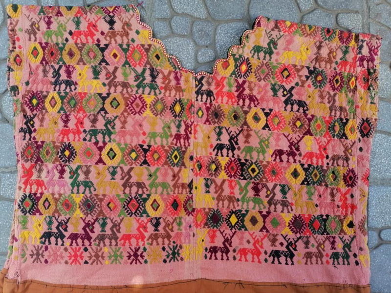 Guatemalan Huipil Pillow - Pink Coban XVI