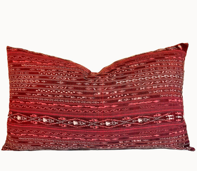 Almohadas Huipil Guatemalteca - Rojo Santiago Corte