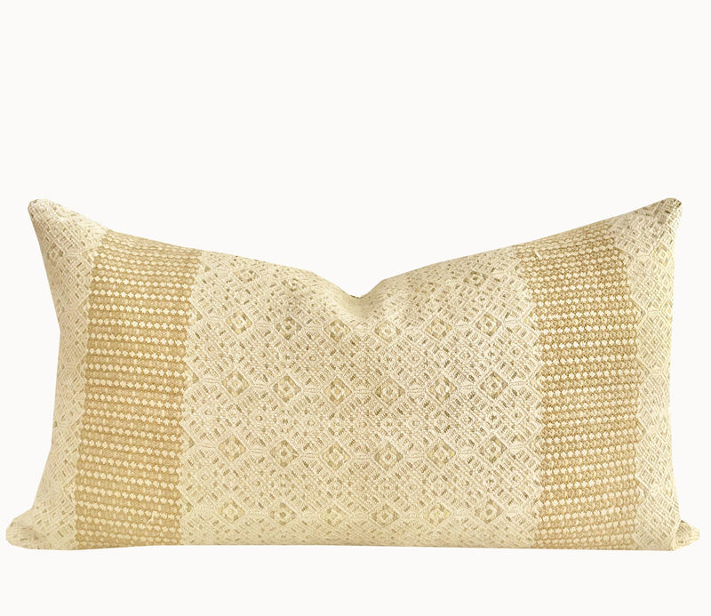 Vintage textile huipil cushion