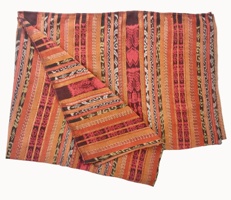 Vintage textile ikat bed throw