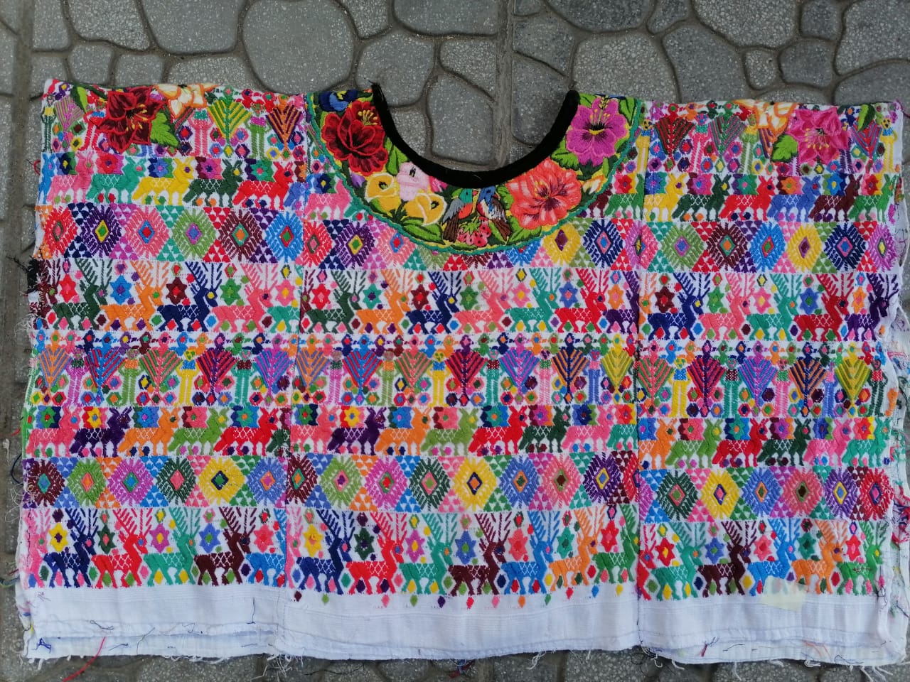 Guatemalan Huipil Pillow - Colourful Coban II