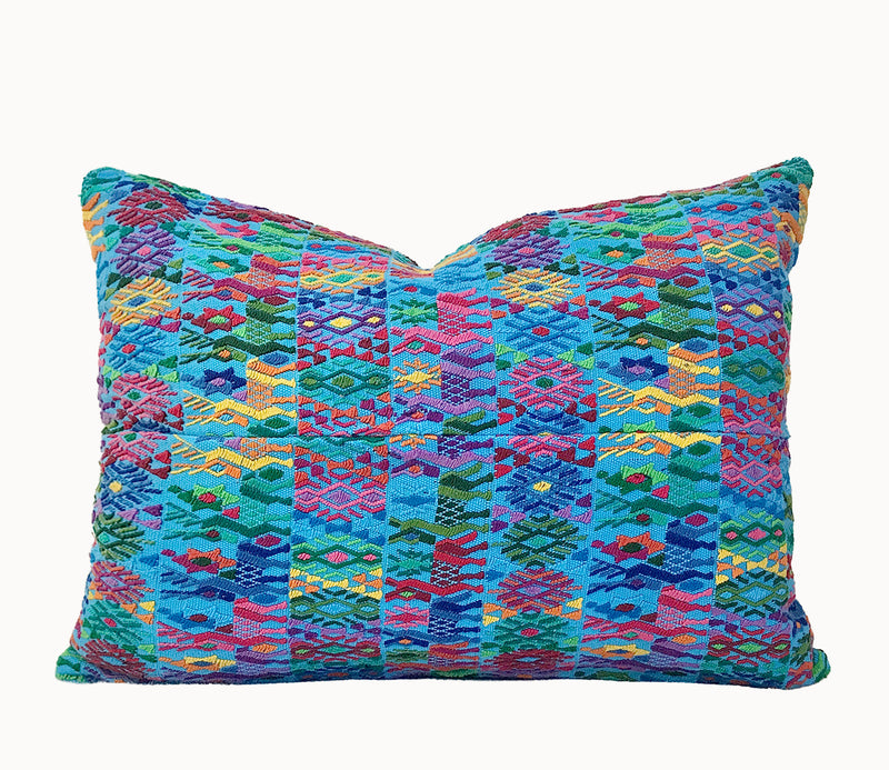 Vintage Textile Pillow - Blue Coban XXV