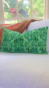 Guatemalan Huipil Pillows - Green Coban XIII