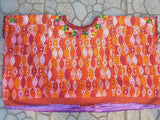 Guatemalan Huipil Pillow - Orange Coban IV