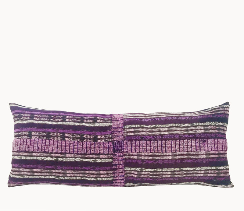 Guatemalan Corte Pillow - Purple Chichi long lumbar