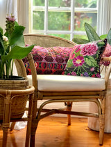pink floral vintage huipil textile cushions