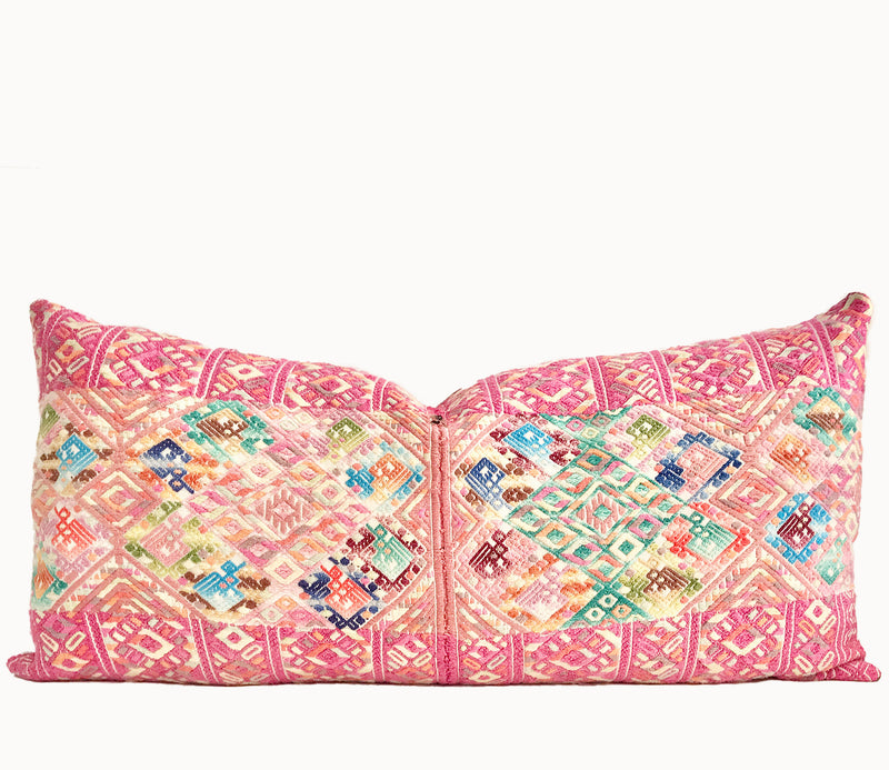 Vintage textile huipil cushion