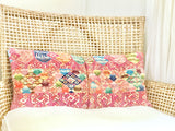 Vintage textile huipil cushion