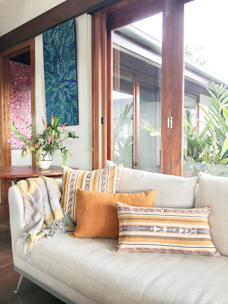 Golden Hour - Ikat Throw Pillow