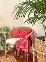 Huipil Pillows - Raspberry Pink Nahuala I