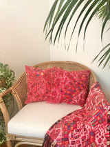Huipil Pillows - Raspberry Pink Nahuala I