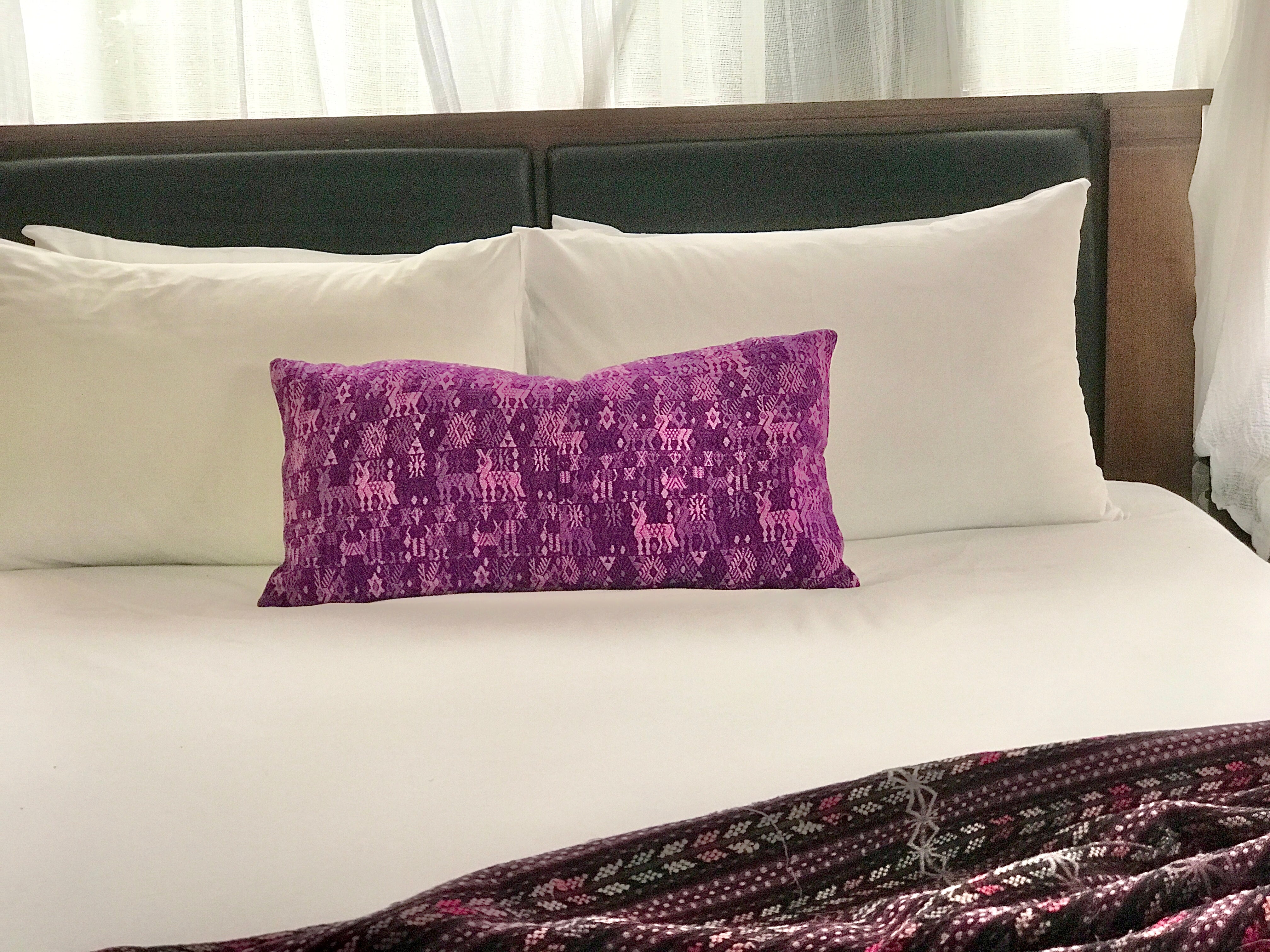 Guatemalan Huipil Pillow - Purple Coban I