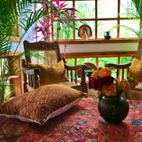 Guatemalan Huipil Pillow, vintage, hand woven mustard lumbar cushion from Santa Maria de Jesus