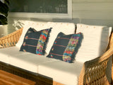 Guatemalan Textile Pillow - Indigo Ceremonial Tzute