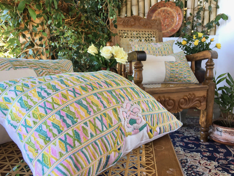 Guatemalan textiles, huipil pillow - Lamour Artisans