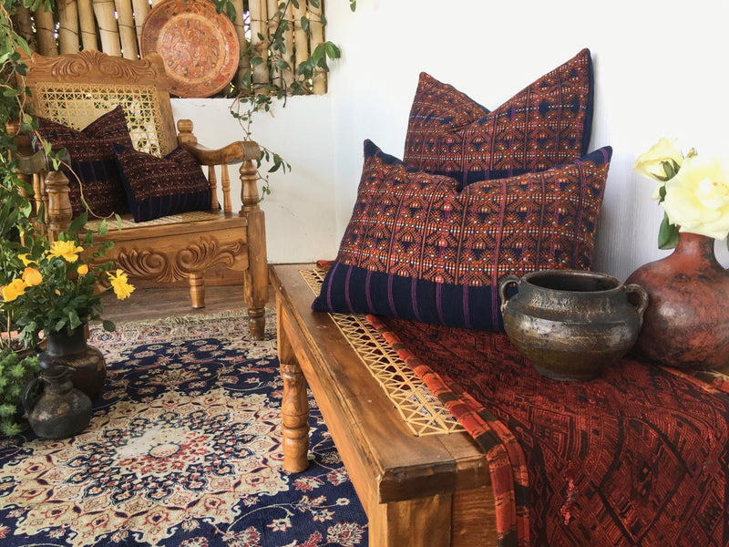 Guatemalan textiles, huipil pillow - Lamour Artisans