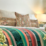 Vintage textile ikat bed throw