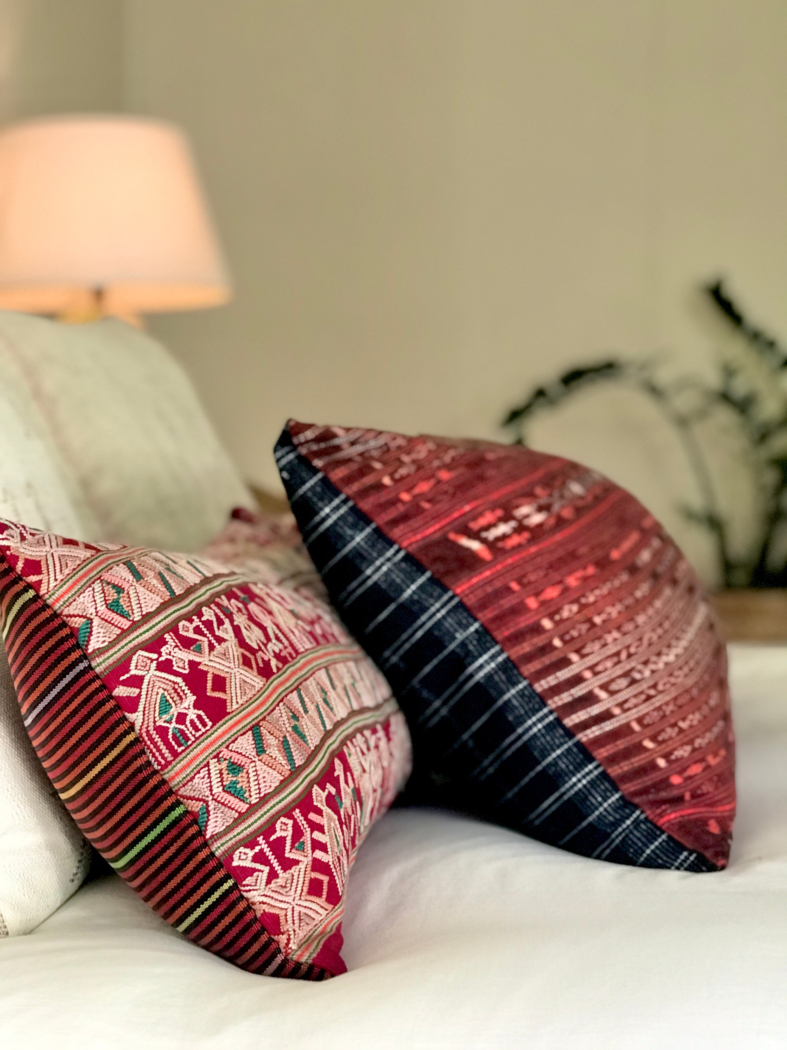 Vintage Textile Cushion - Red Nebaj XIII