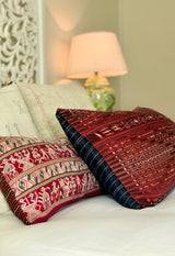 Guatemalan Huipil Pillows - Red Santiago Corte