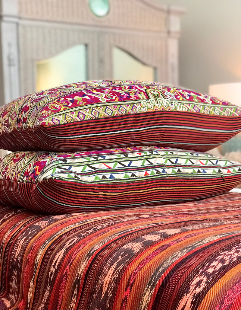 Vintage Textile Cushion - Red Nebaj X