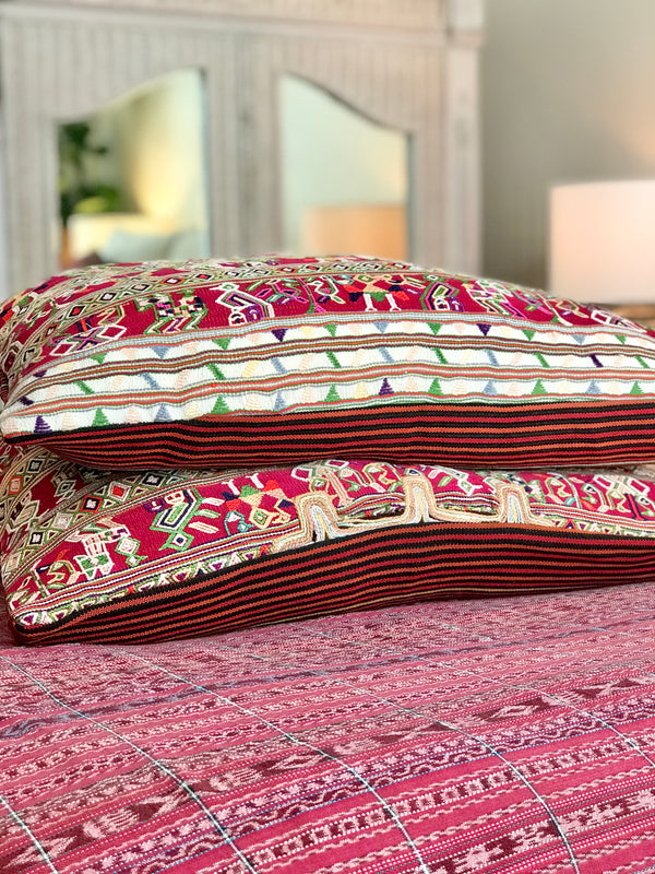Vintage Textile Cushion - Red Nebaj XI