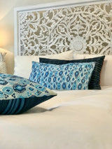 Vintage Textile Pillow - Blue Coban XXVIII