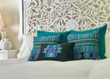Guatemalan Huipil Pillows - Green Coban XXIV