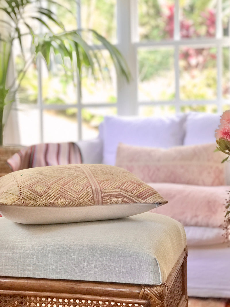 Vintage Textile Cushion - Pink Nebaj XVI