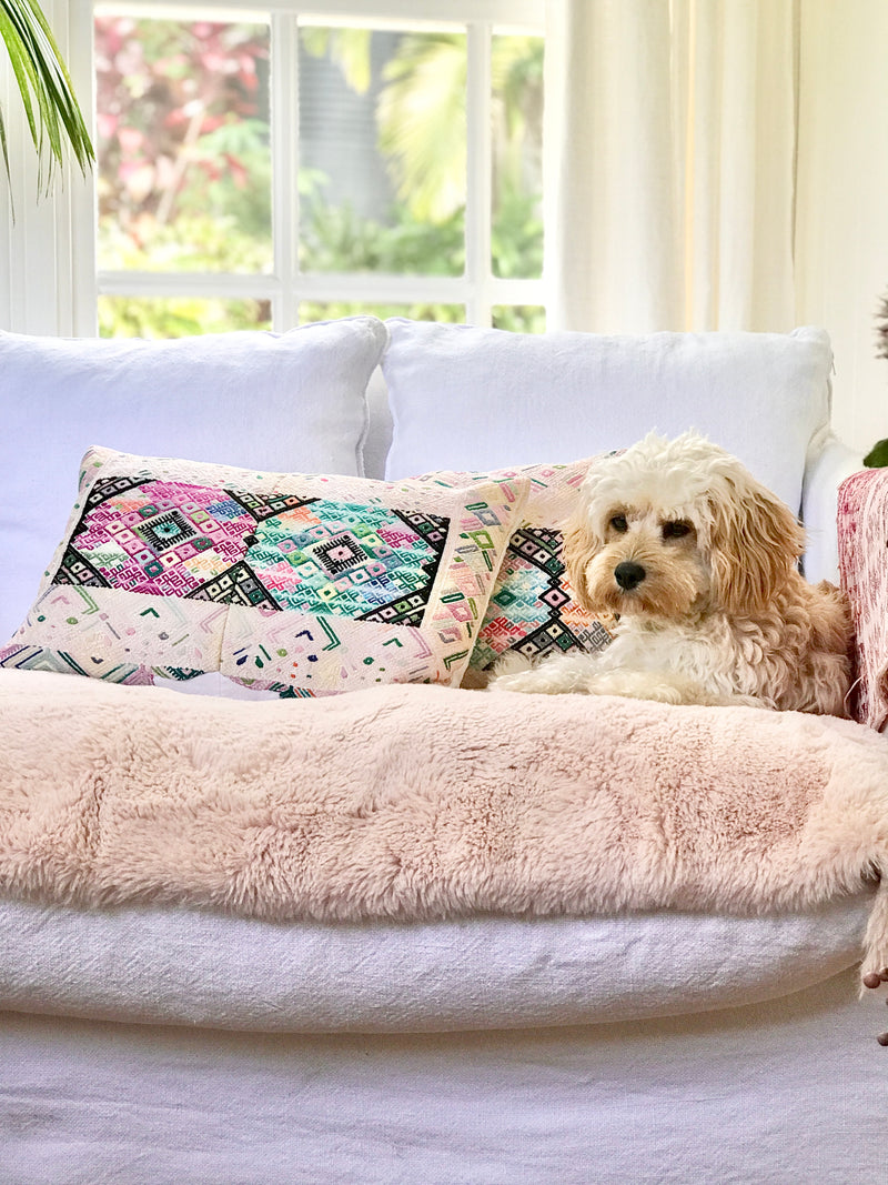 Vintage Textile Cushion -  Pink Nahuala XIII